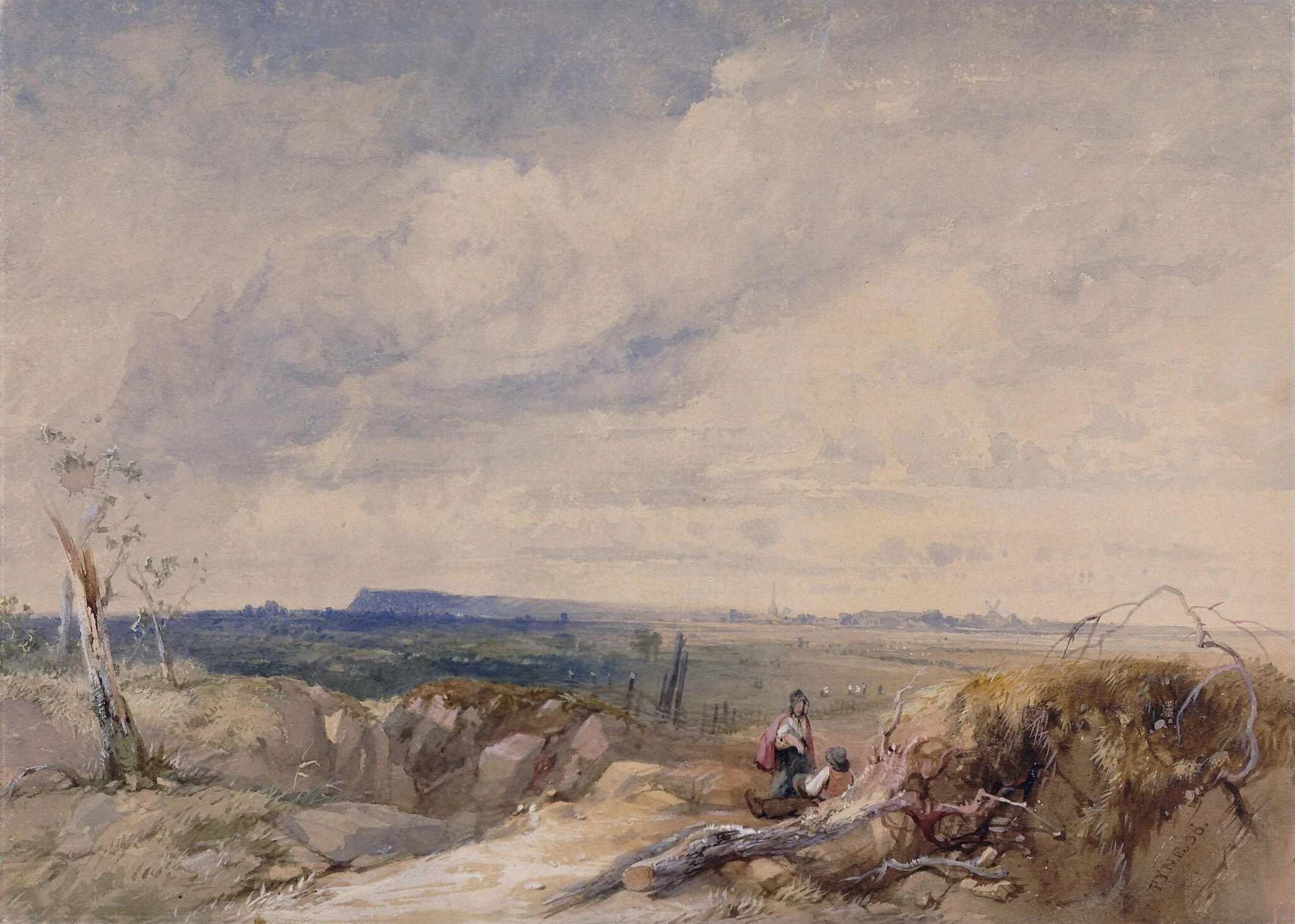 Landscape With Figures, by James Baker Pyne, watercolor, 1836