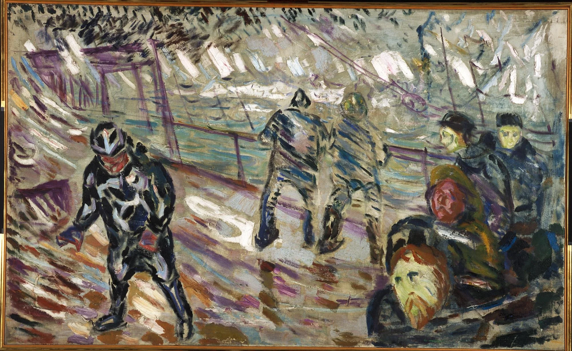 Ship's Deck in Storm, by Edvard Munch, oil, 1910