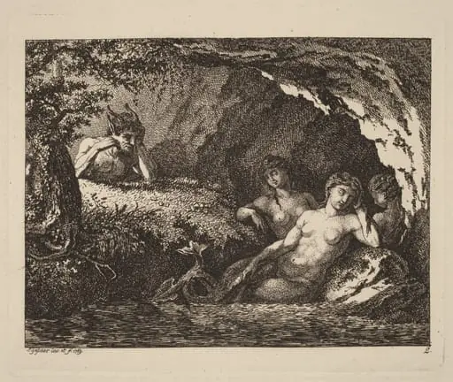 Three Sleeping Sprites with a Satyr