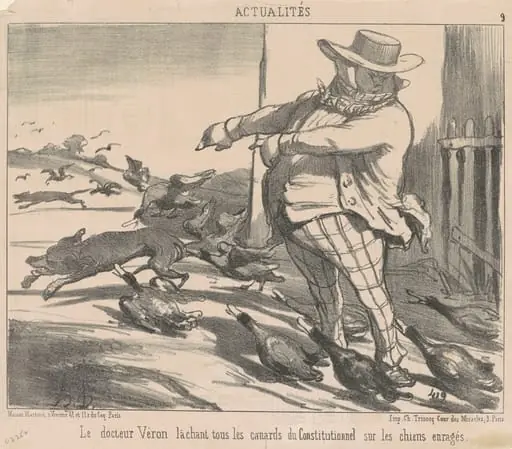 Le docteur Véron lachant tous les canards ...