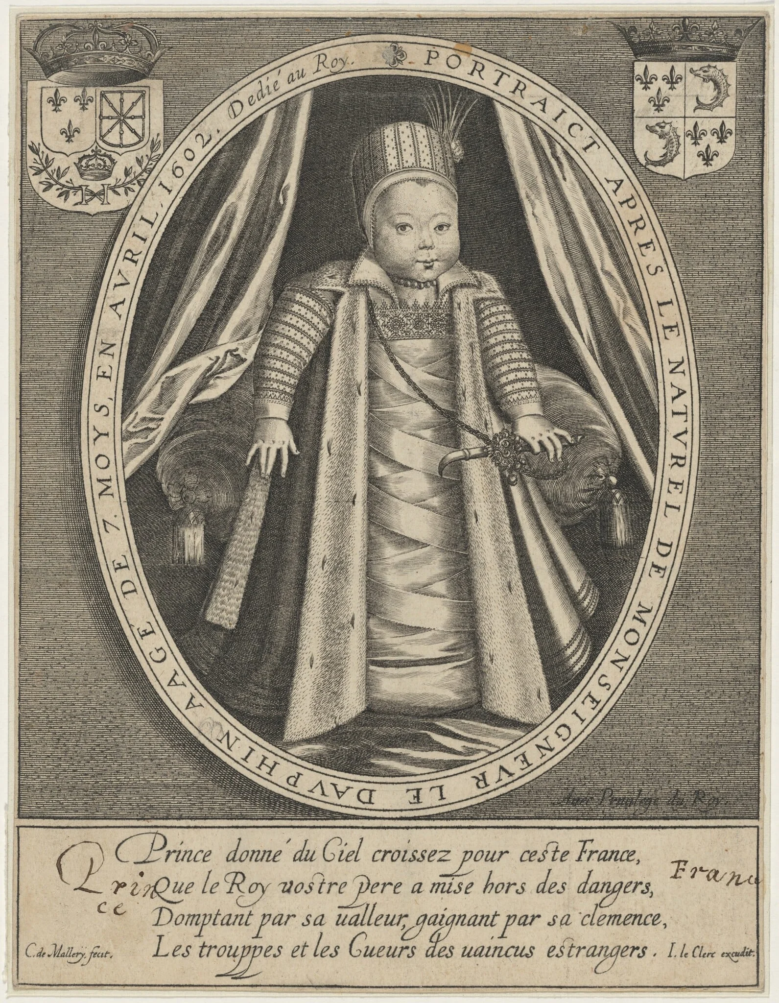 Louis XIII, King of France, by Karel van Mallery, ink, 1603