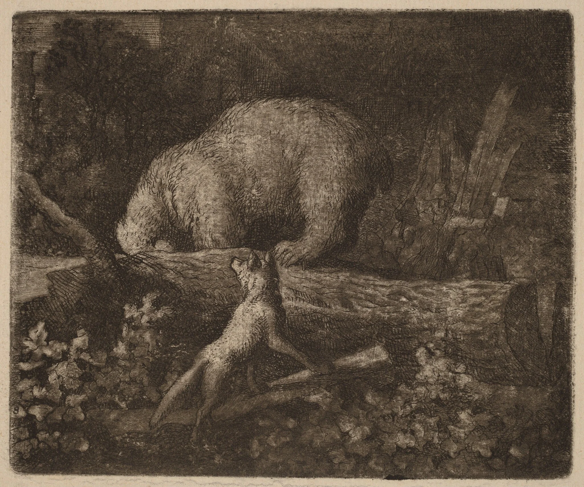 The Bear Trapped, by Allart van Everdingen, ink, 1650