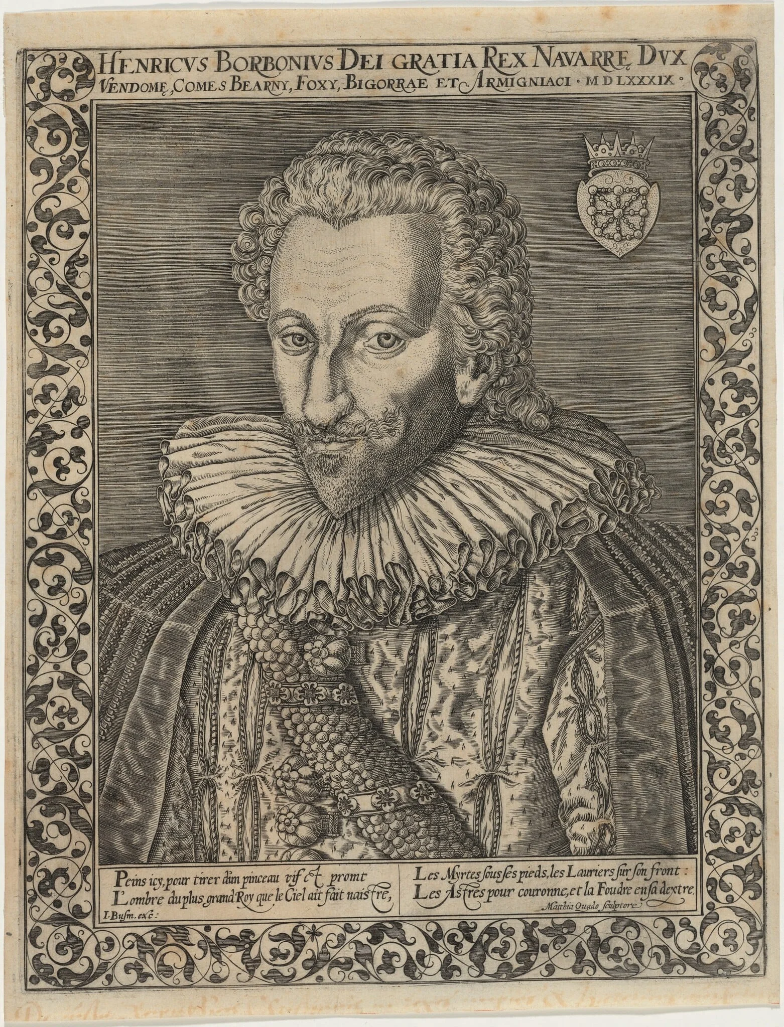 Henry IV of France, by Matthis Quad, ink, 1584