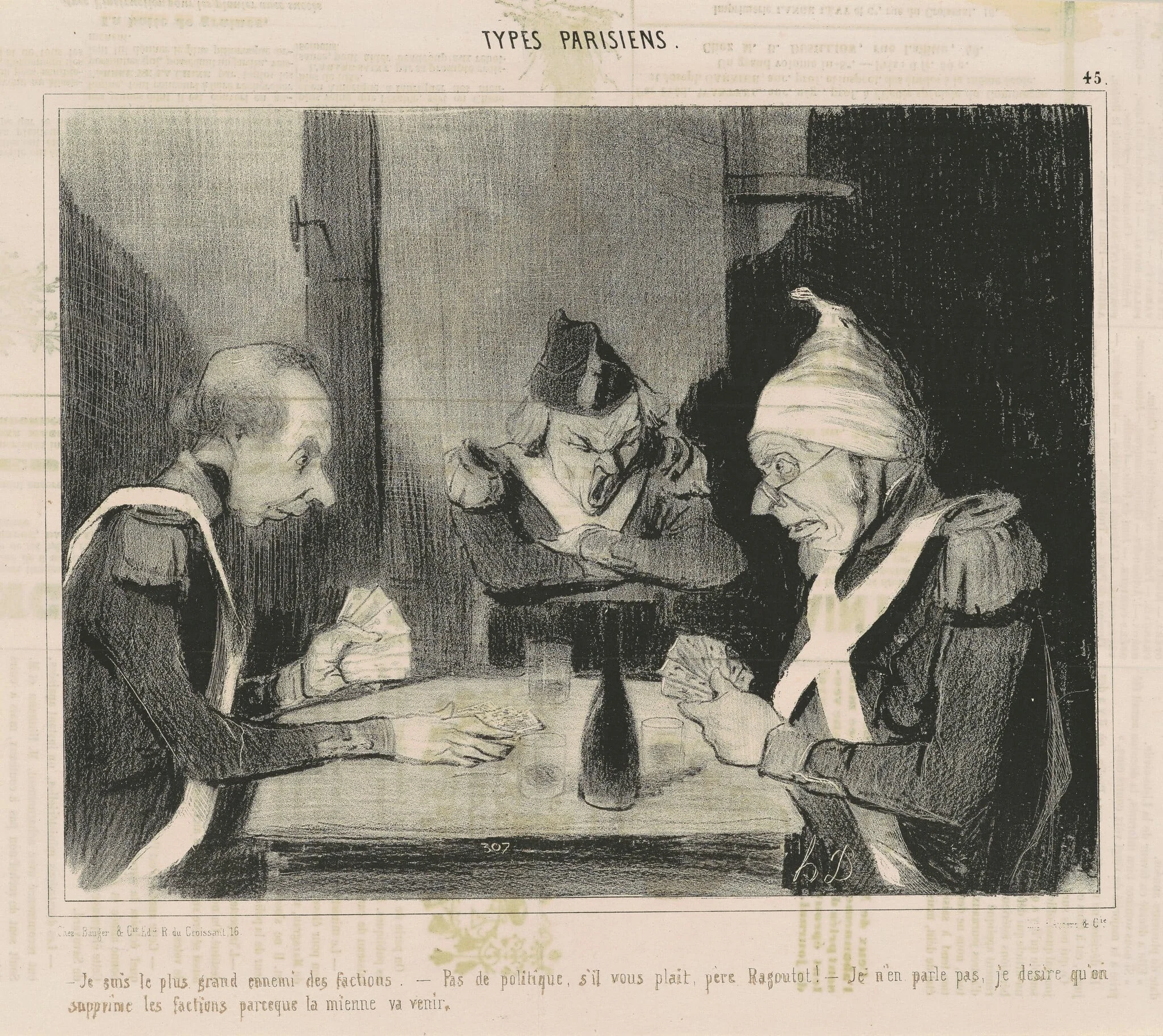 Je suis le plus grand ennemi des factions, by Honoré Daumier, ink, 1841