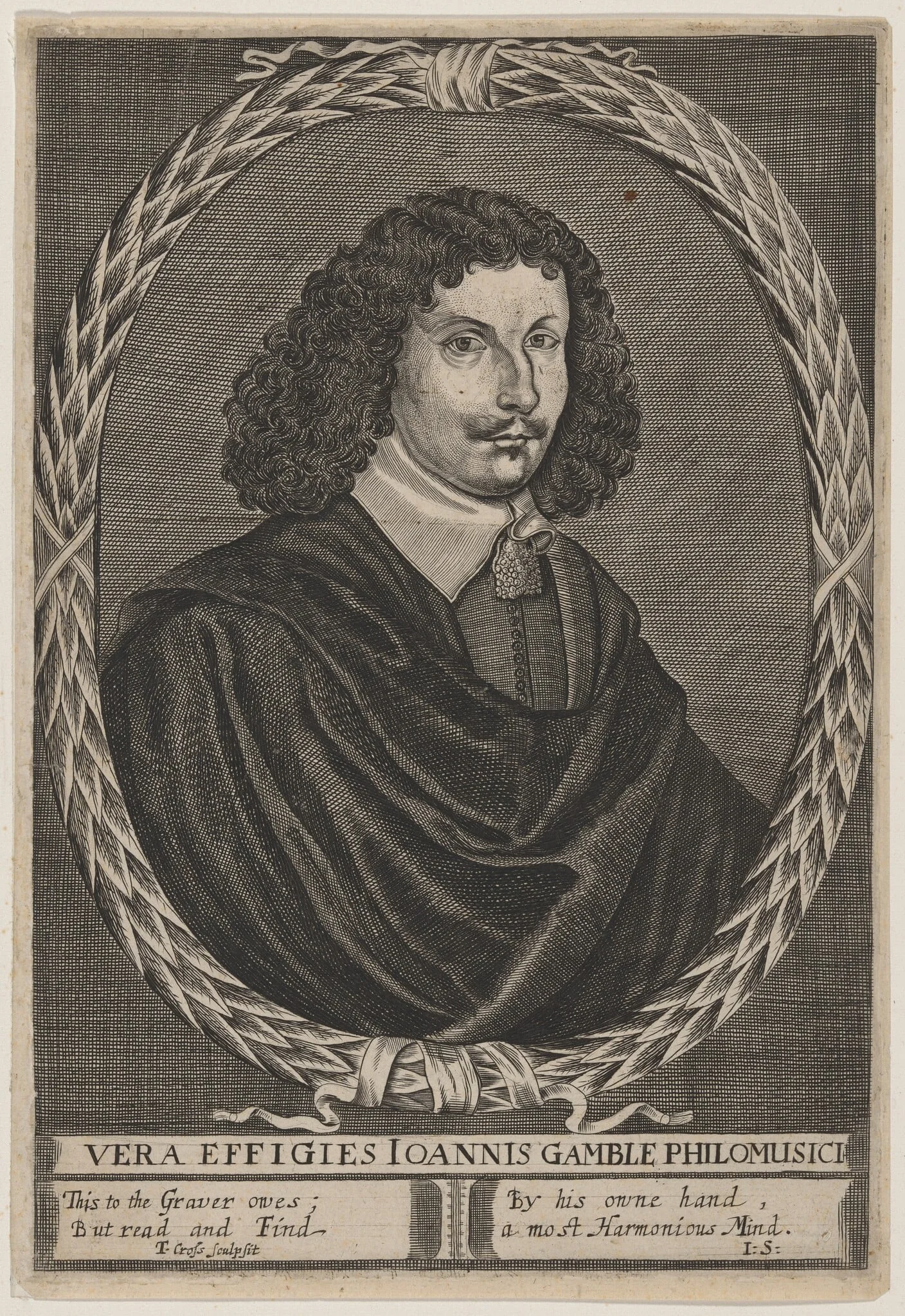 Johanis Gamble (John Gamble), by Thomas Cross, ink, 1656
