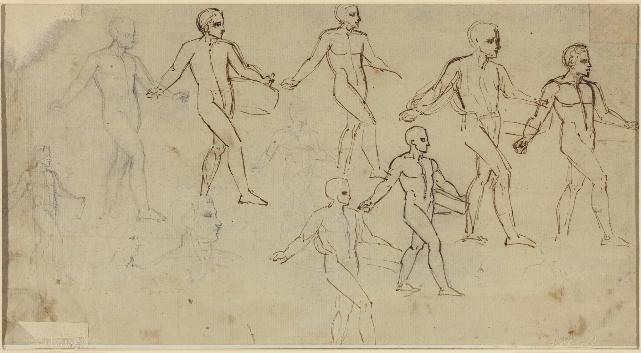 Studies of a Sower (Illustration for Thomson's _Seasons_), by Thomas Stothard, ink, 1791