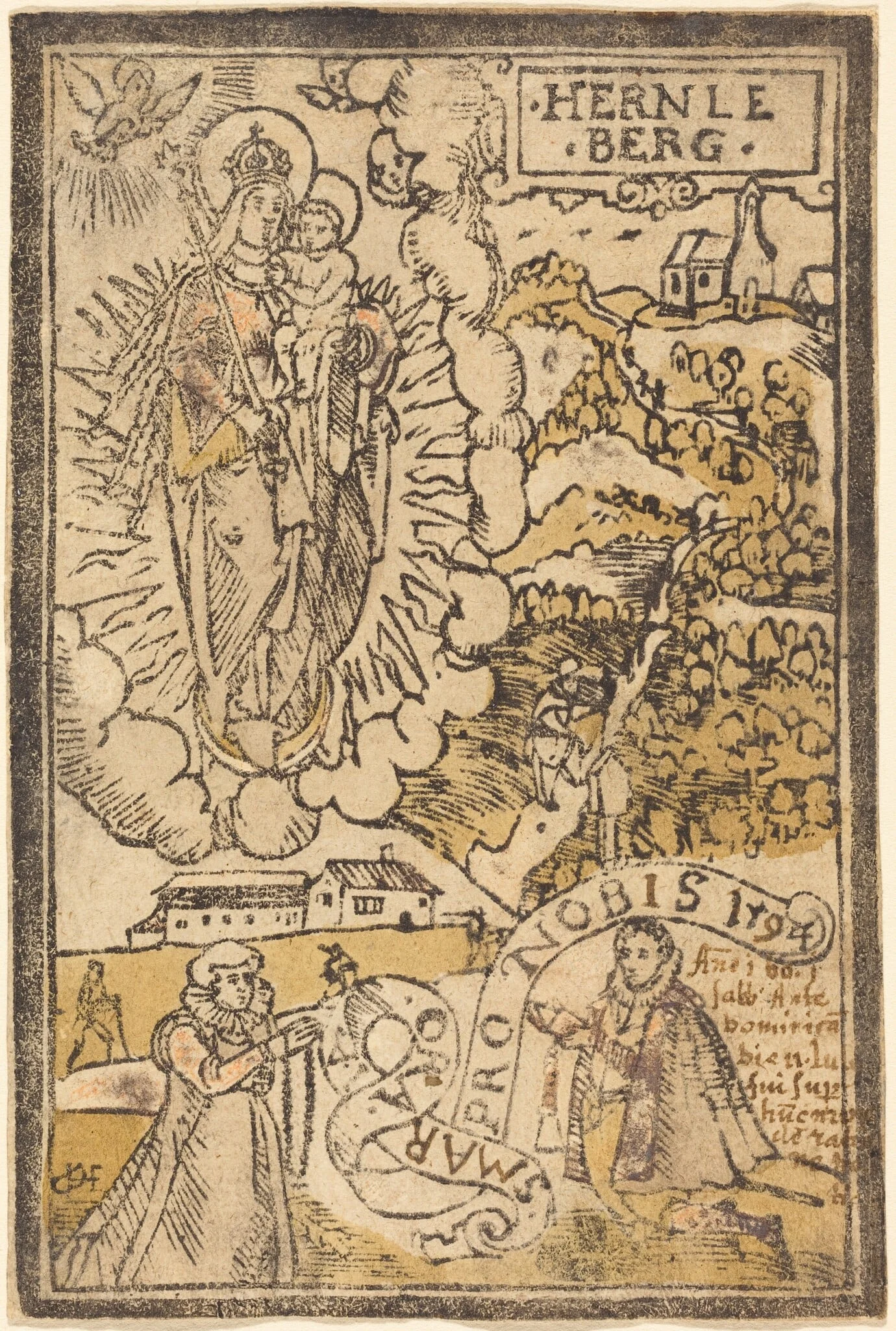 Madonna of the Hernleberg, by German 16th Century, ink, 1592