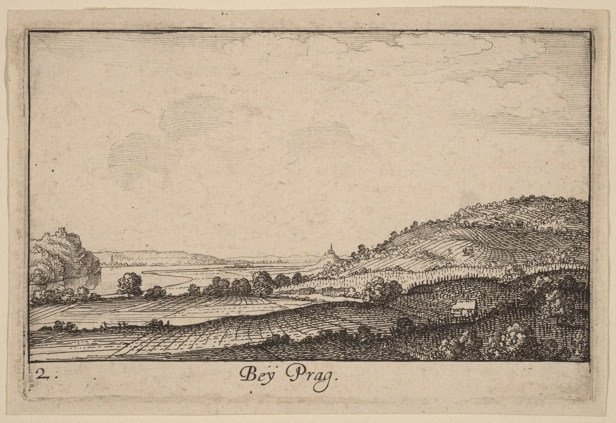 Near Prague, by Wenceslaus Hollar, ink, 1635