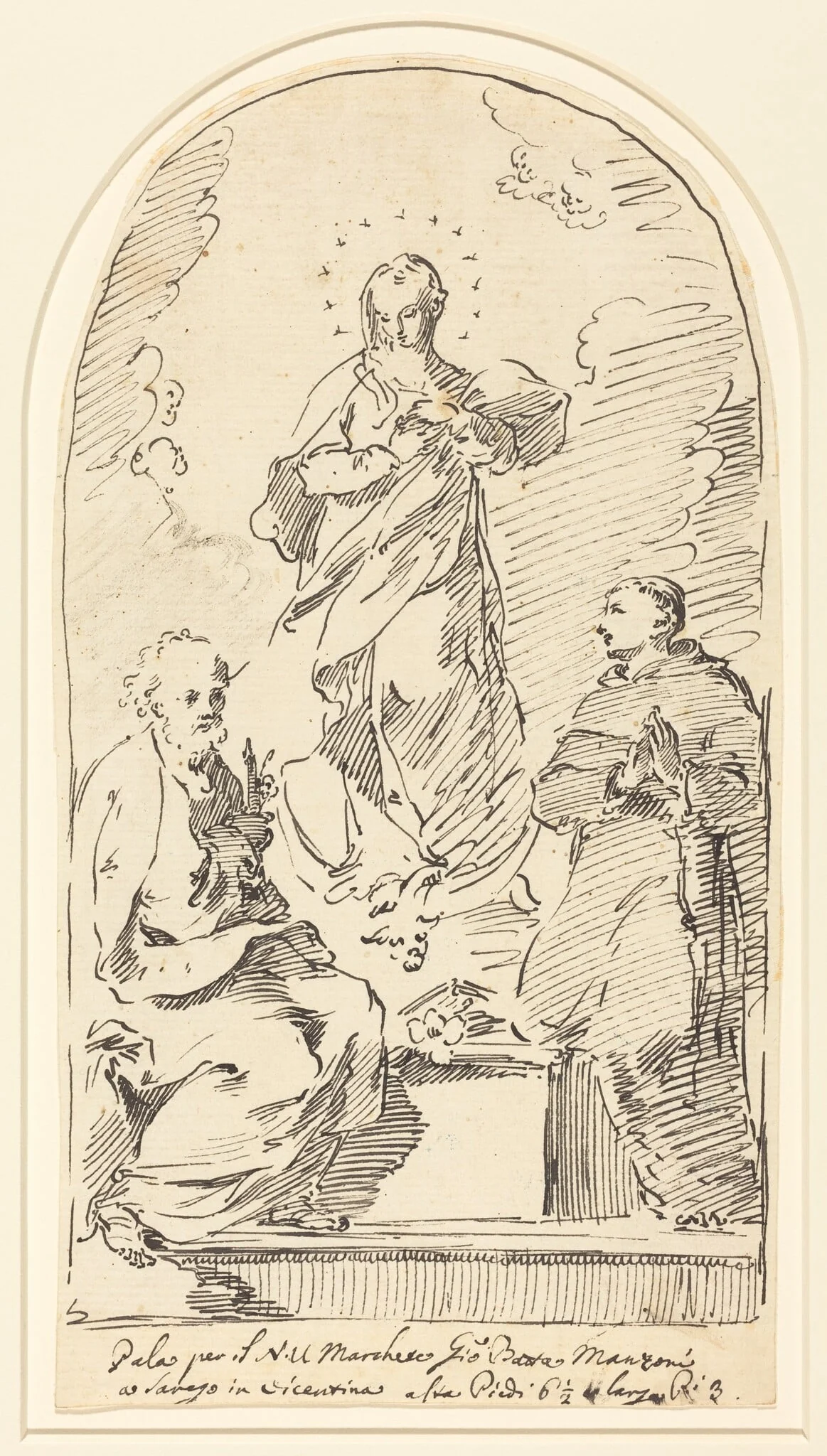 The Immaculate Conception, by Pietro Antonio Novelli, ink, 1766
