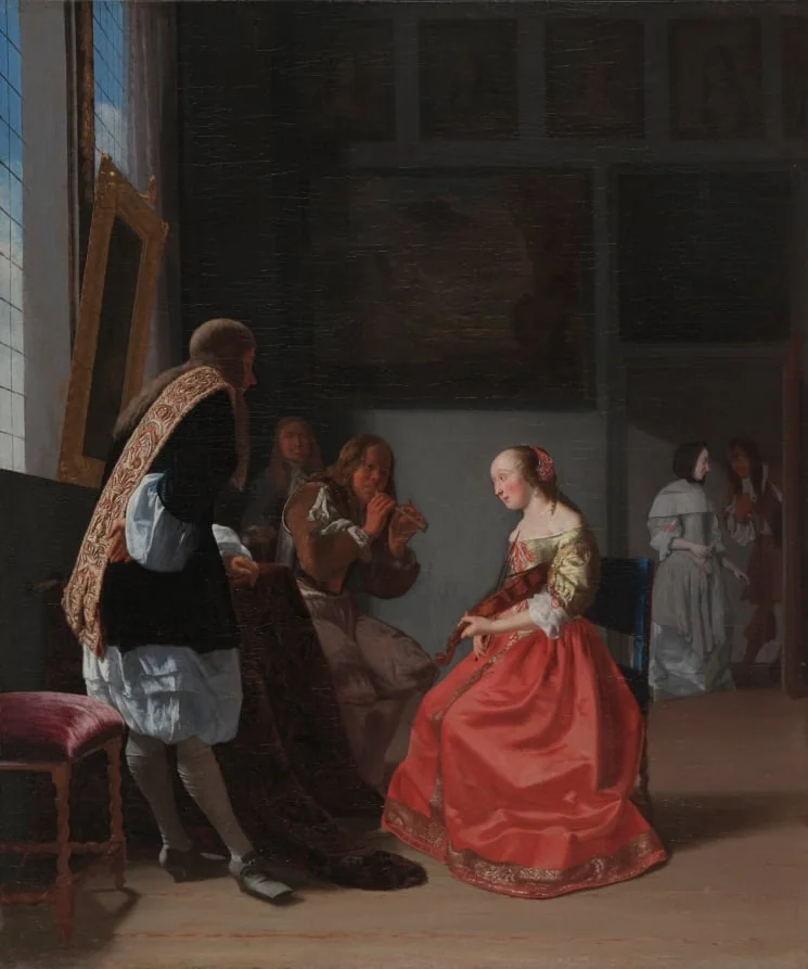 A Musical Company, by Jacob Ochtervelt, unspecified, 1668