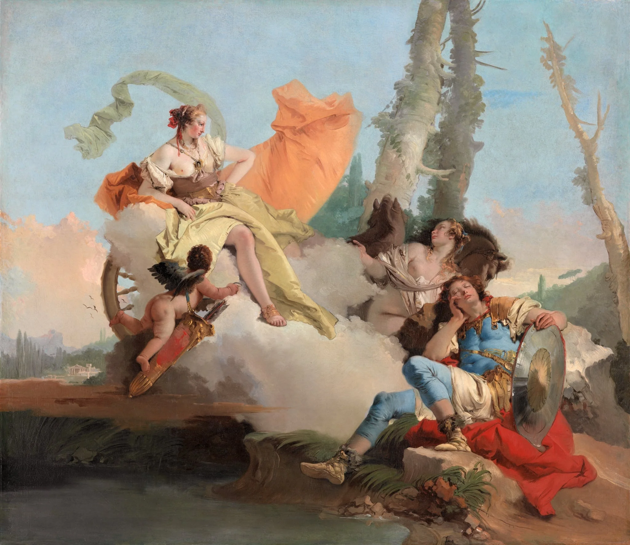 Armida Encounters the Sleeping Rinaldo, by Giovanni Battista Tiepolo, oil, 1744