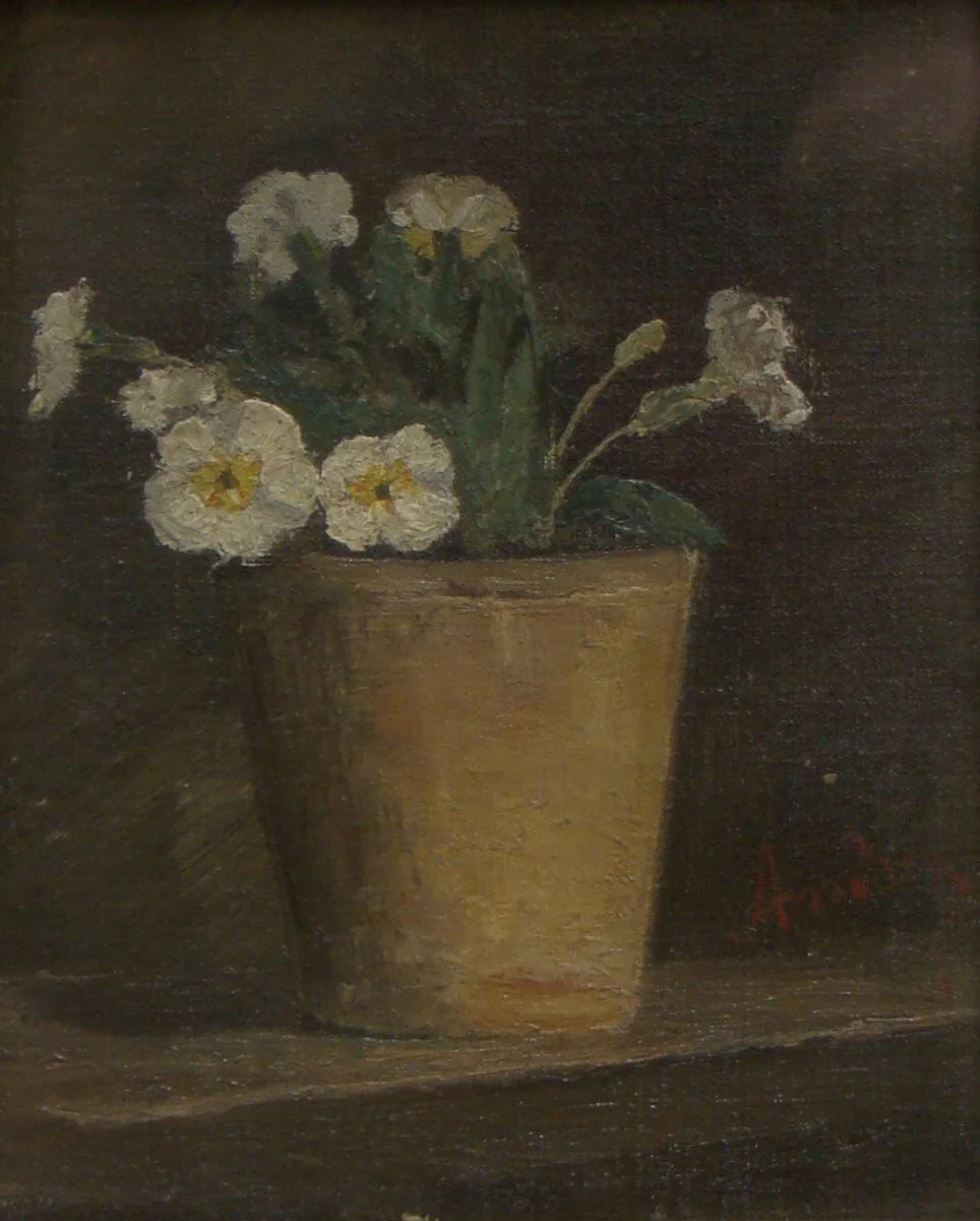 Ghiveci cu flori albe, by Ion Andreescu, 1876