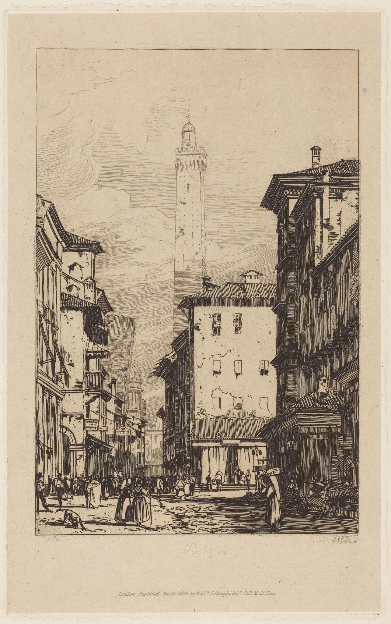 Bologna, by Richard Parkes Bonington, ink, 1826