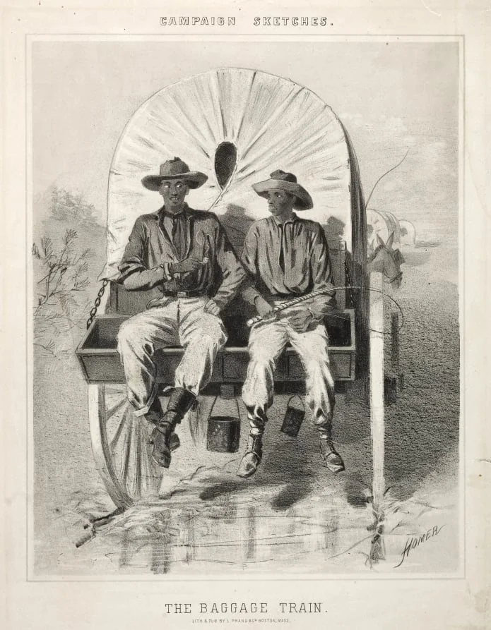 Campaign Sketches:  The Baggage Train, by Winslow Homer, 1863