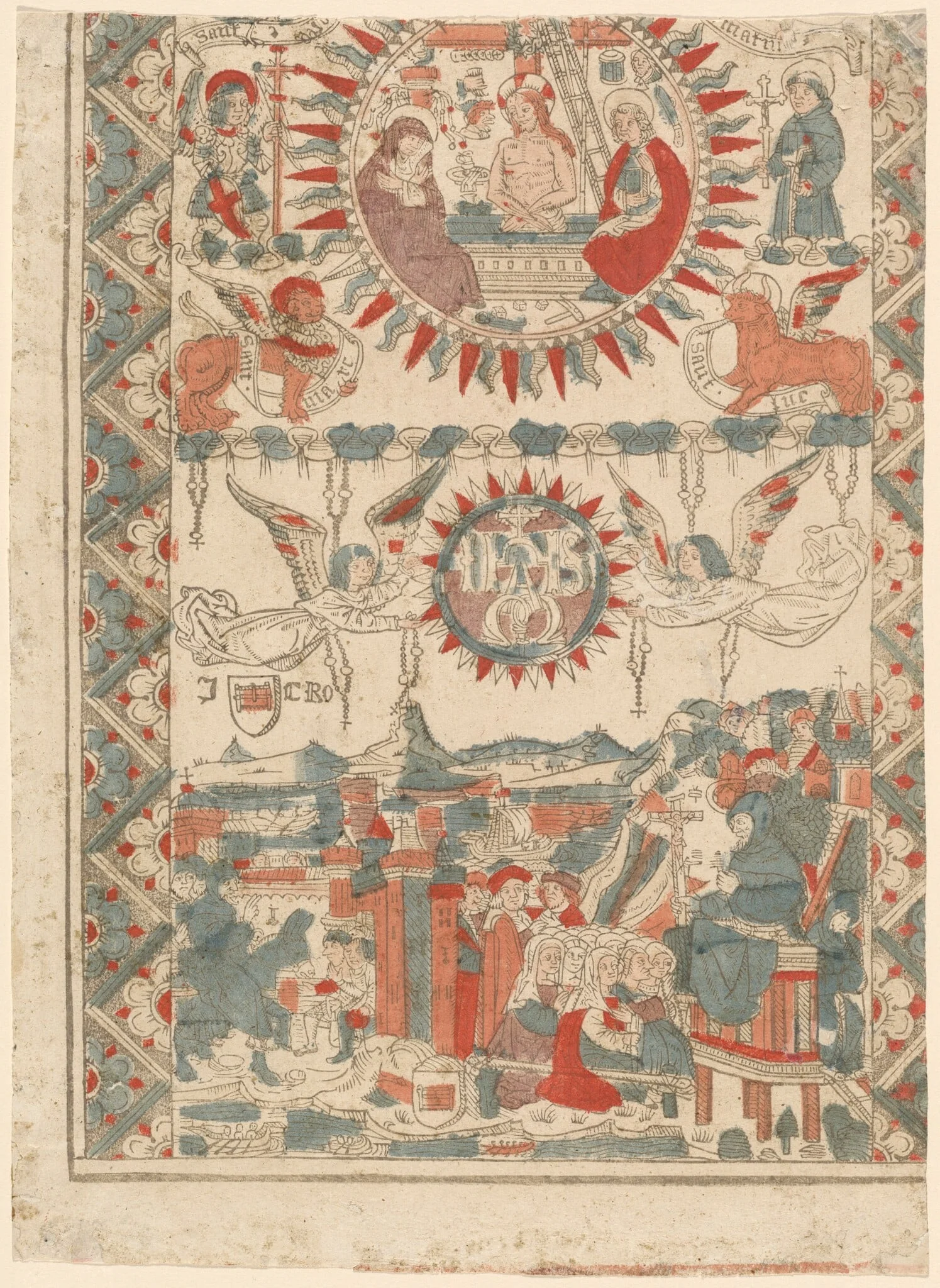 Saint Bonaventure Arriving and Preaching in Lyon, by French 15th Century, ink, 1485