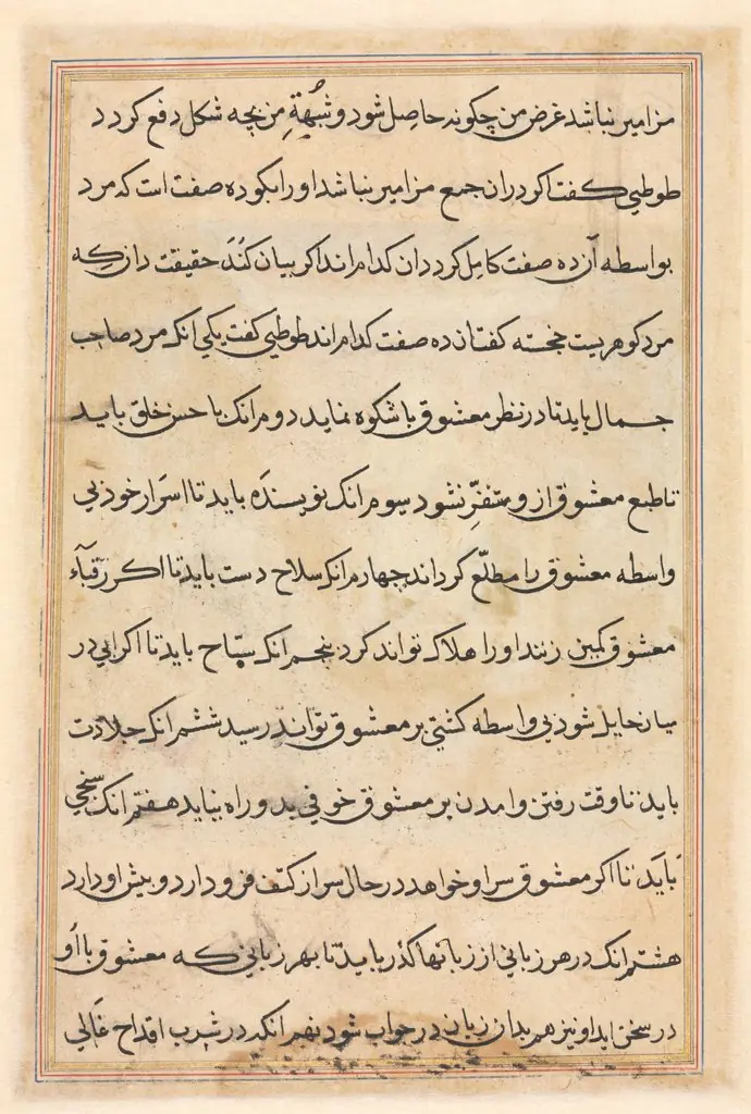 Page from Tales of a Parrot (Tuti-nama): text page