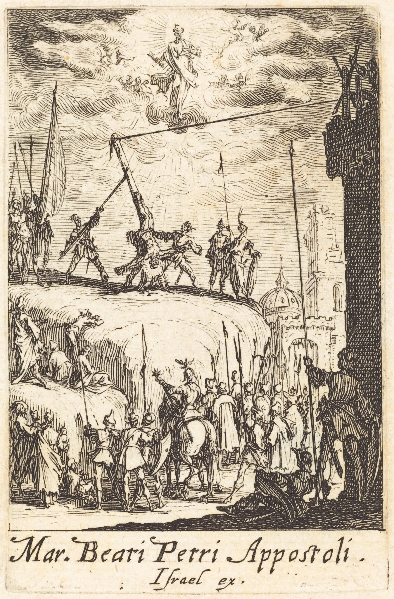 The Martyrdom of Saint Peter, by Jacques Callot, ink, 1634