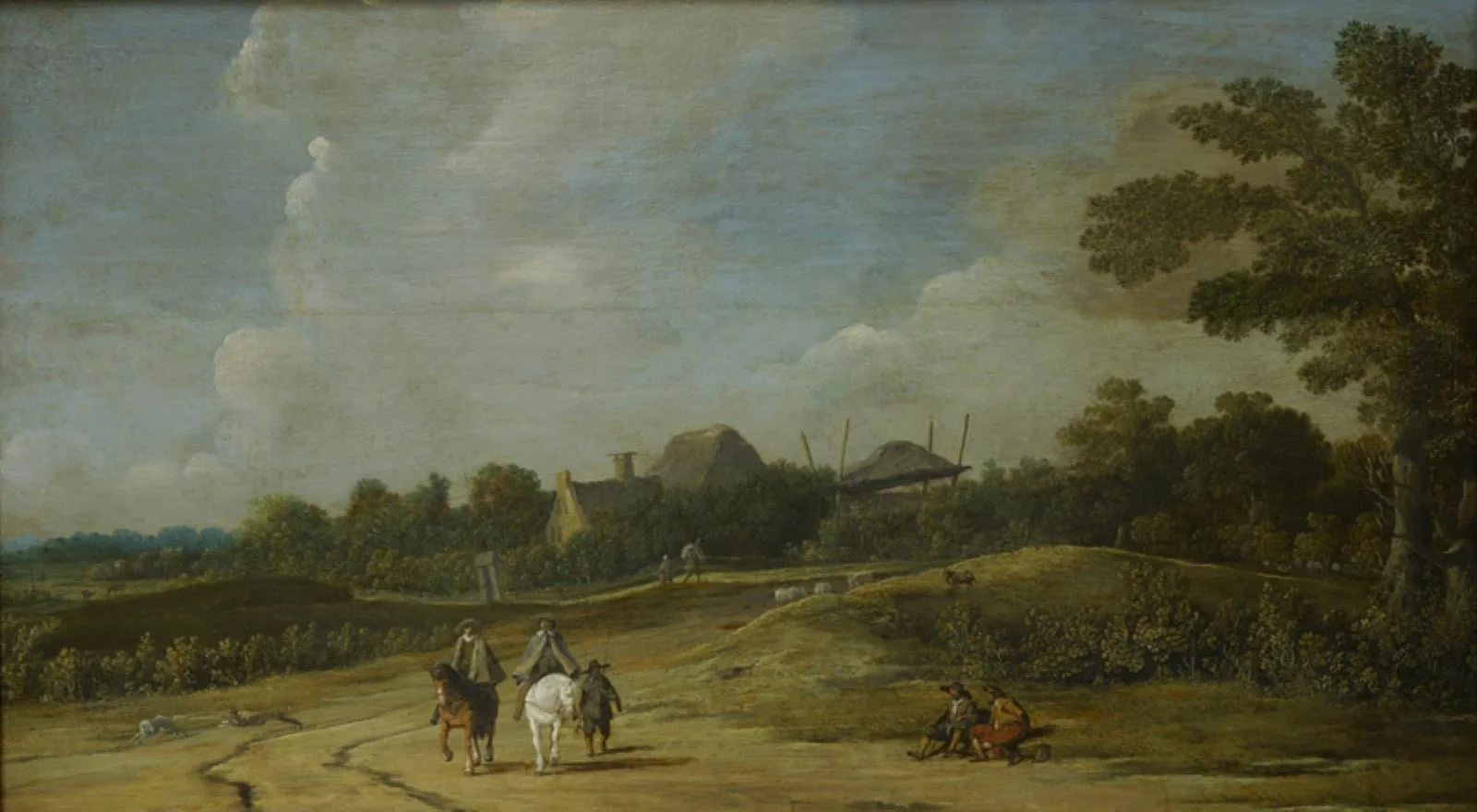 Landscape with Riders on a Sandy Road, by Unknown, unspecified, 1650
