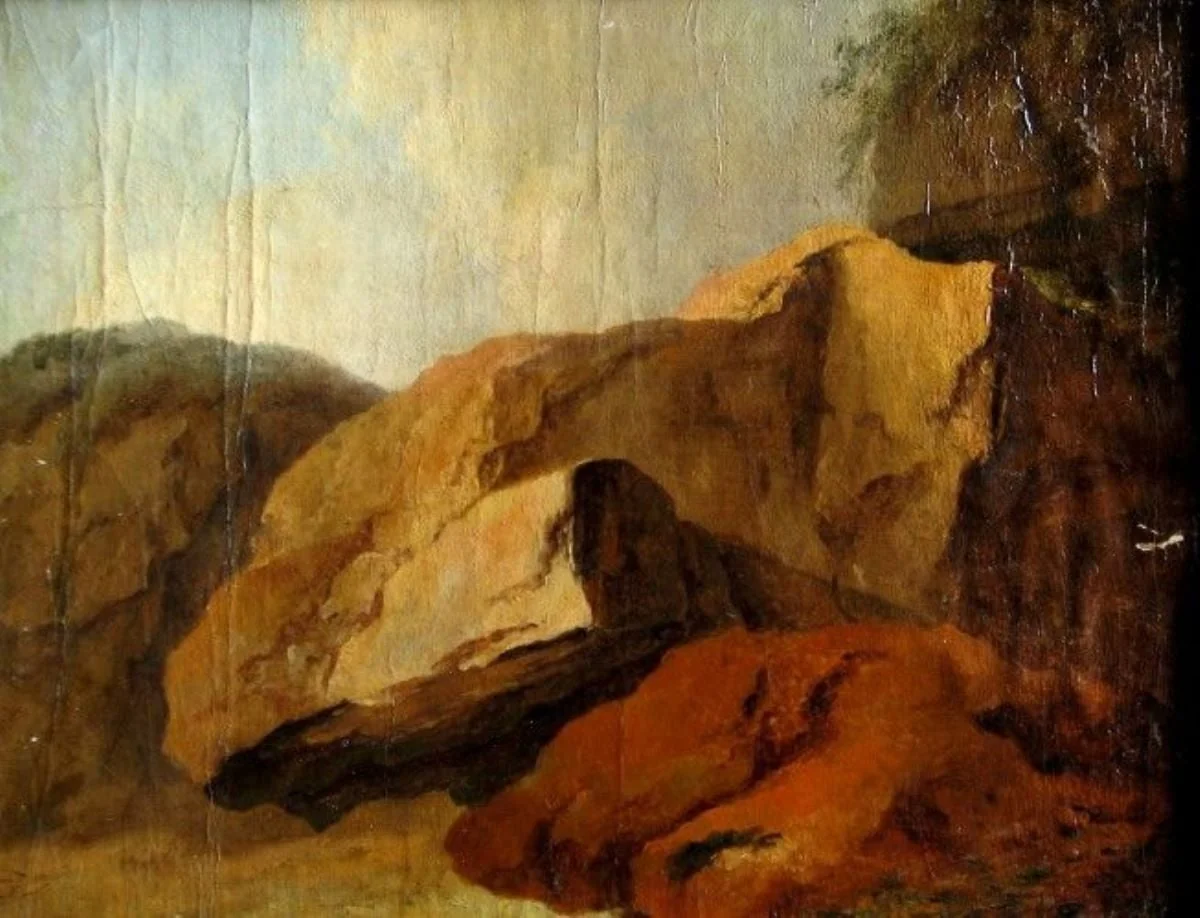 Peisaj cu grup de stânci ; pandant: Grup de stânci cu un om și două vipere, by Felix Meyer, unspecified
