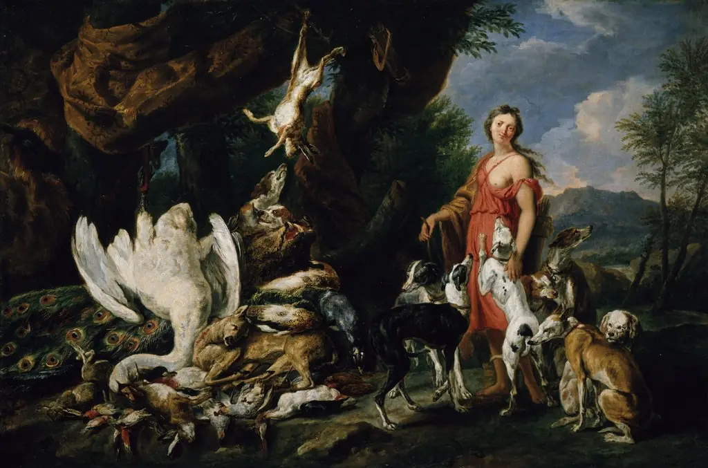 Diana with Her Hunting Dogs beside Kill