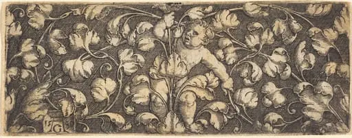 Ornament with Foliage and a Child in the Center
