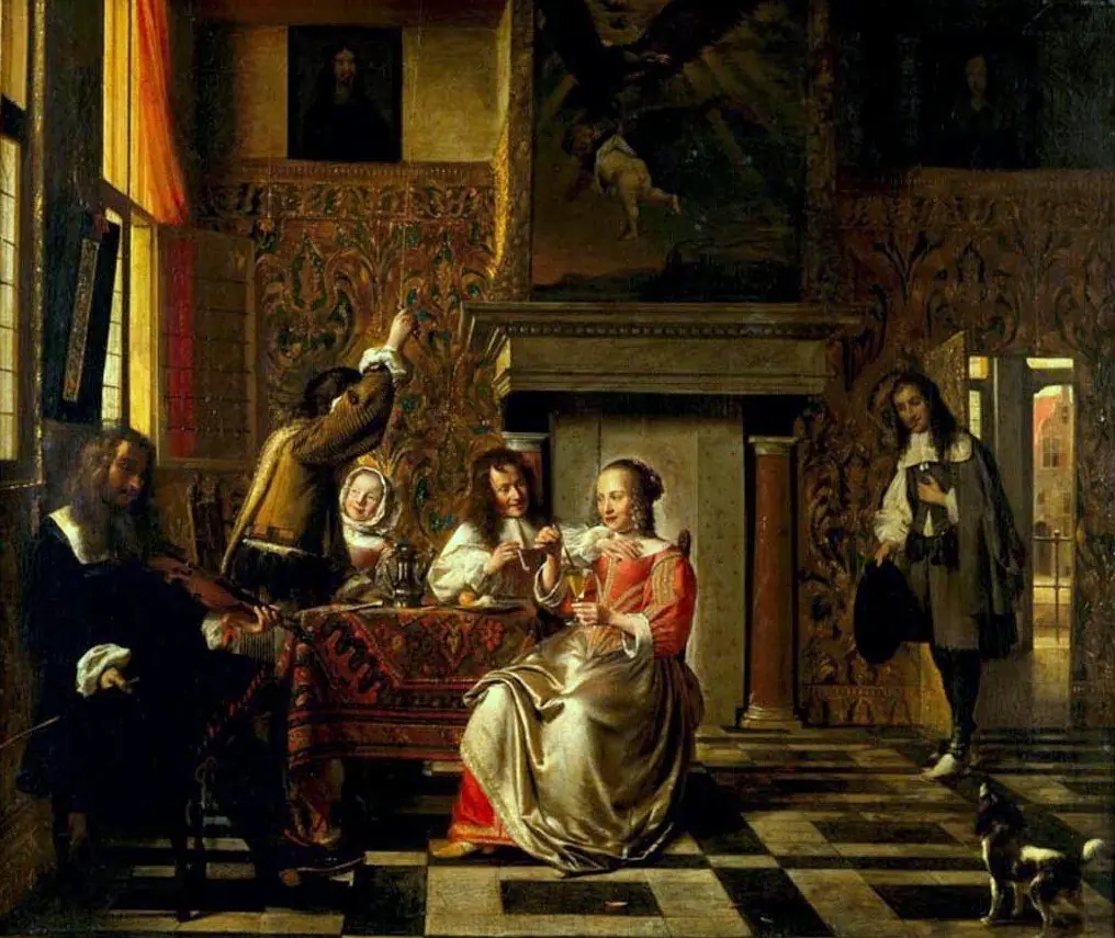 Merry company in an interior