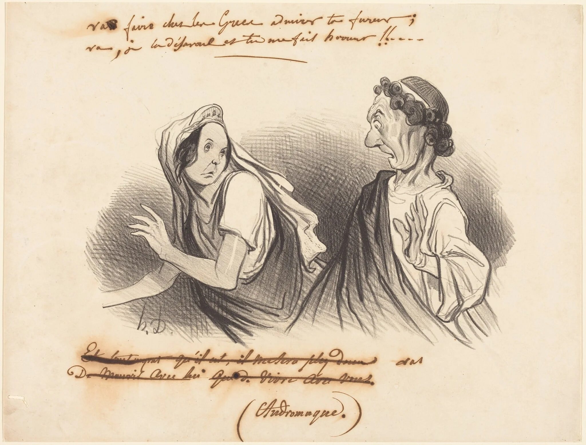 Va faire... admirer ta fureur..., by Honoré Daumier, ink, 1841