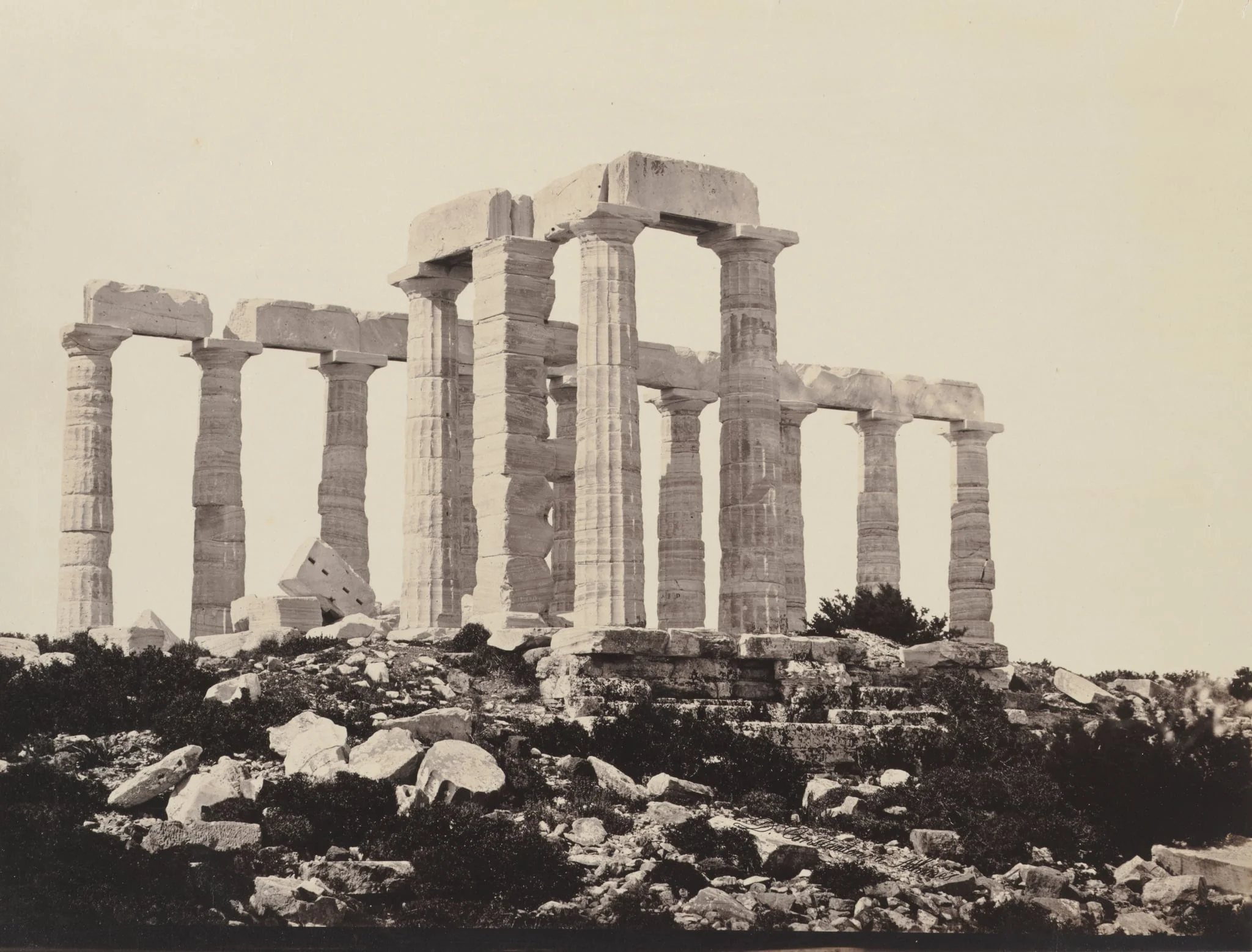 Temple of Athene, Cape Sunium, Greece, by Dimitri Constantin, 1860
