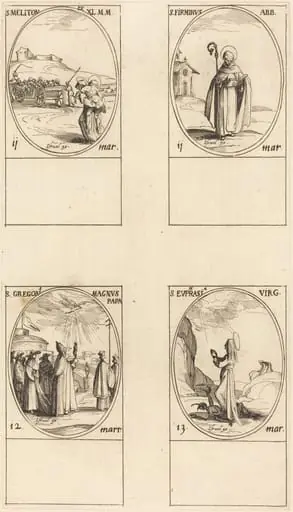 St. Meliton; St. Firminus; St. Gregory the Great; St. Euphrasia