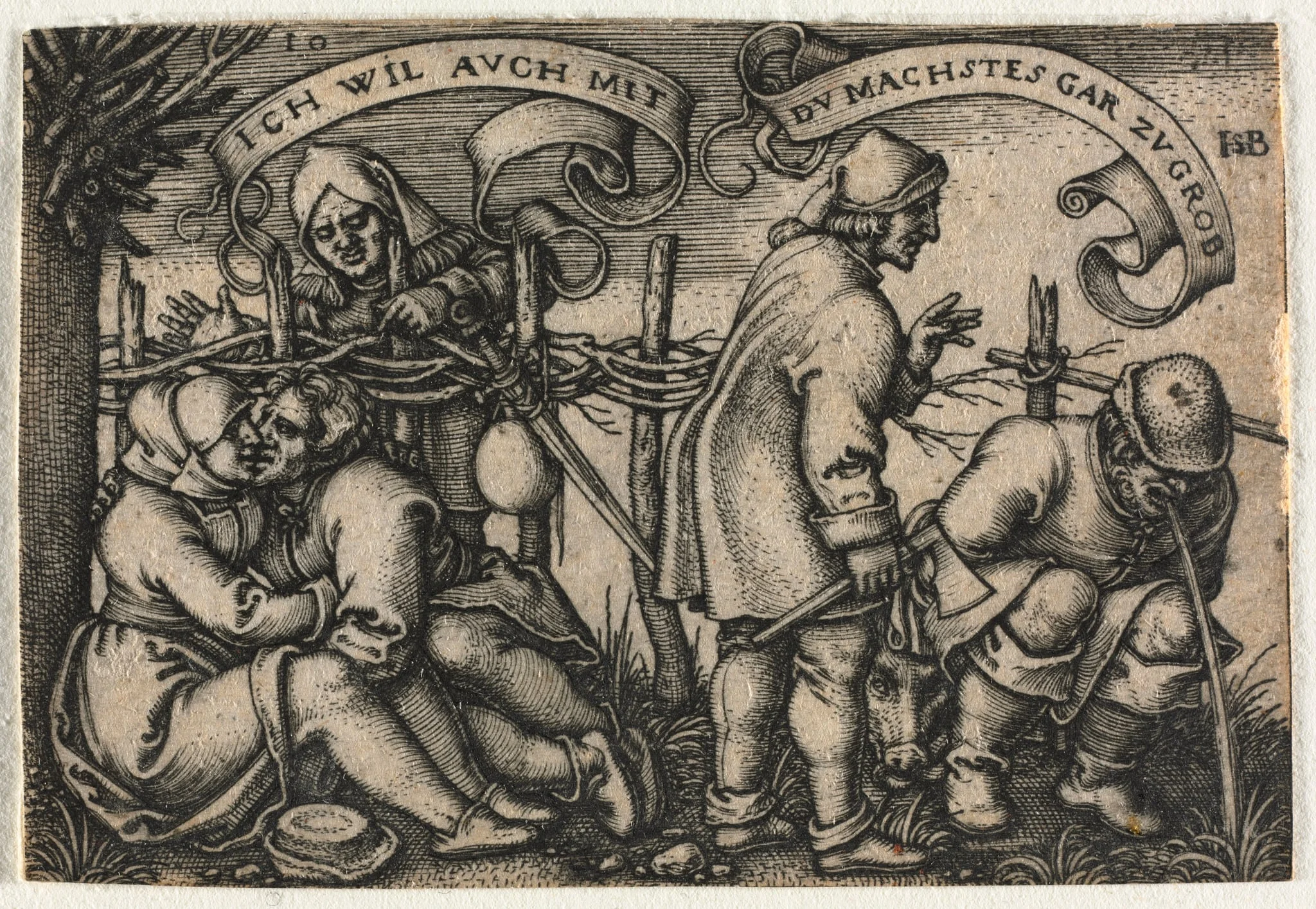 The Peasant Wedding or the Twelve Months:  No. 10, by Sebald Beham, 1546