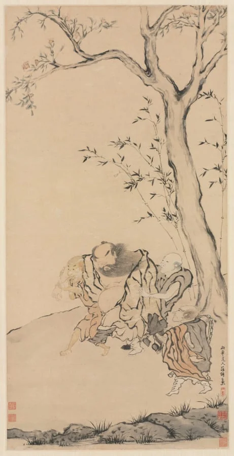 Zhong Kui Supported by Ghosts, by Luo Ping, unspecified, 1704