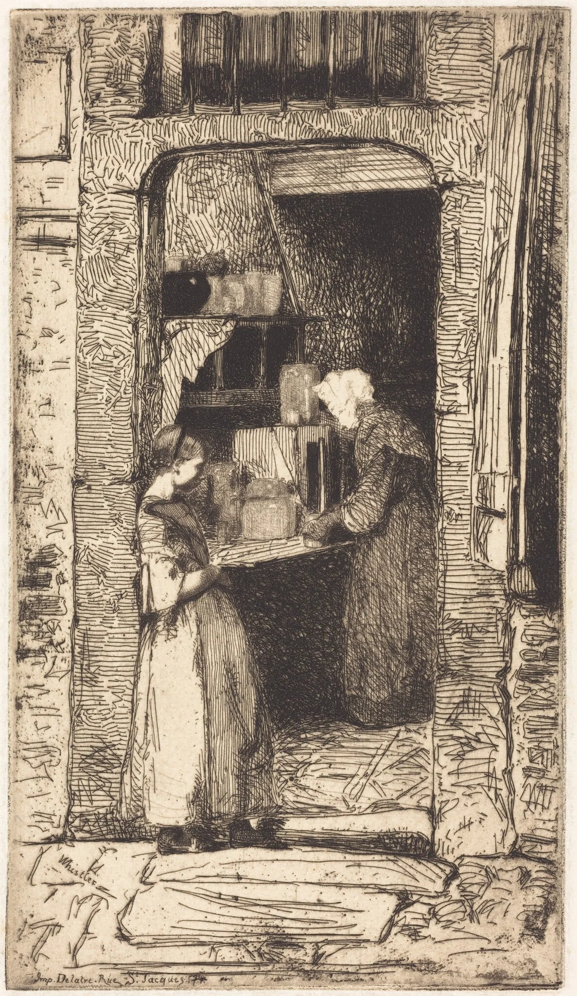 La Marchande de Moutarde, by James McNeill Whistler, ink, 1858