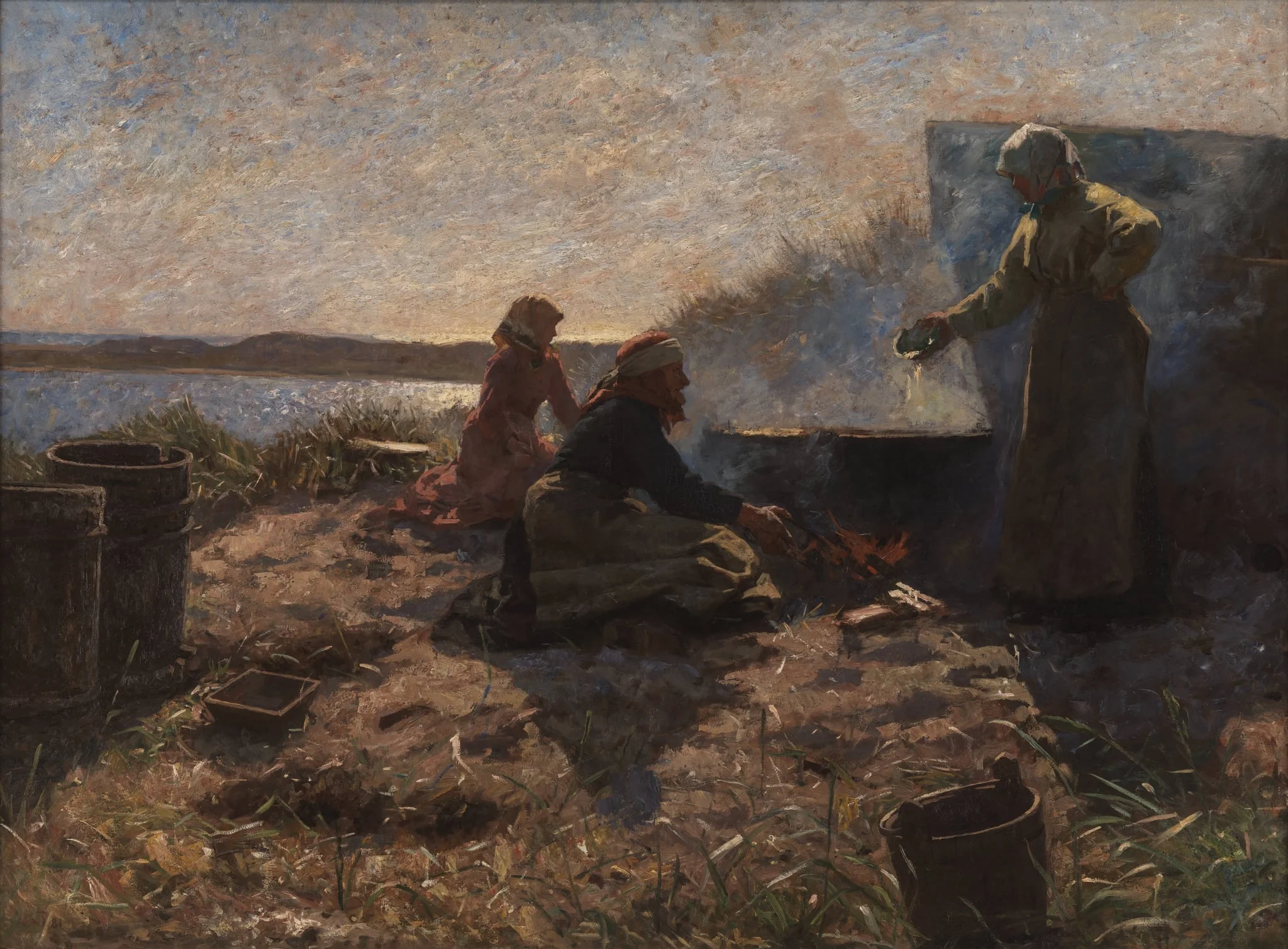 Boiling Train Oil at Nymindegab, Jutland, by Unknown, unspecified, 1879