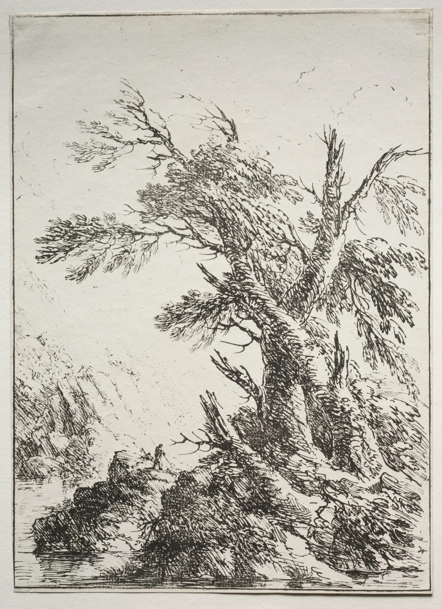 Specimens of Polyautography:  Along the Bank of a River, by Henry Richard Warwick, 1826