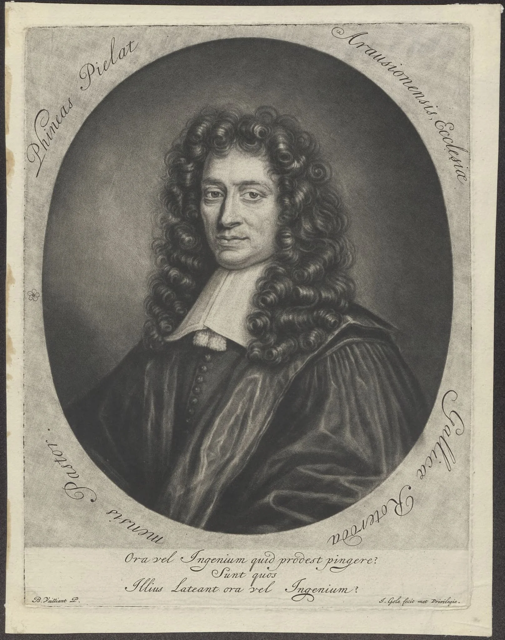 Portrait of Phinéas Piélat, Walloon minister in Rotterdam
