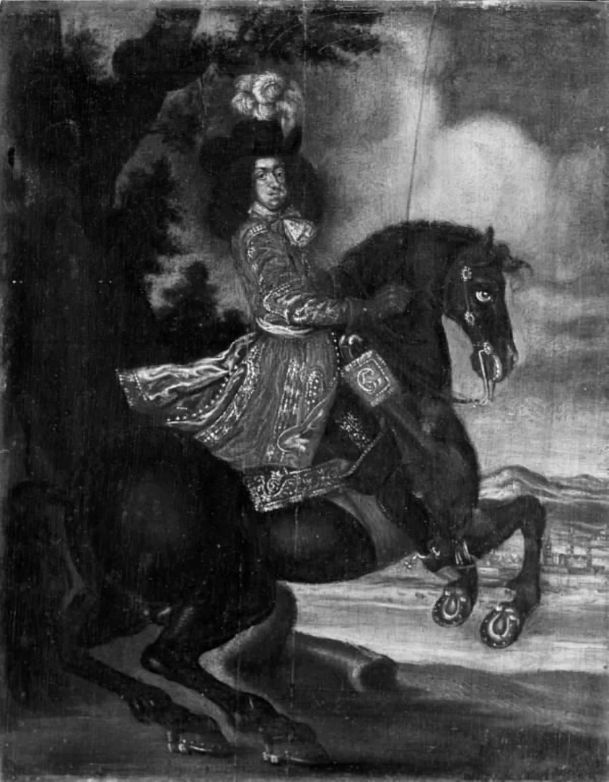Christian V til hest, by Unknown, 1750