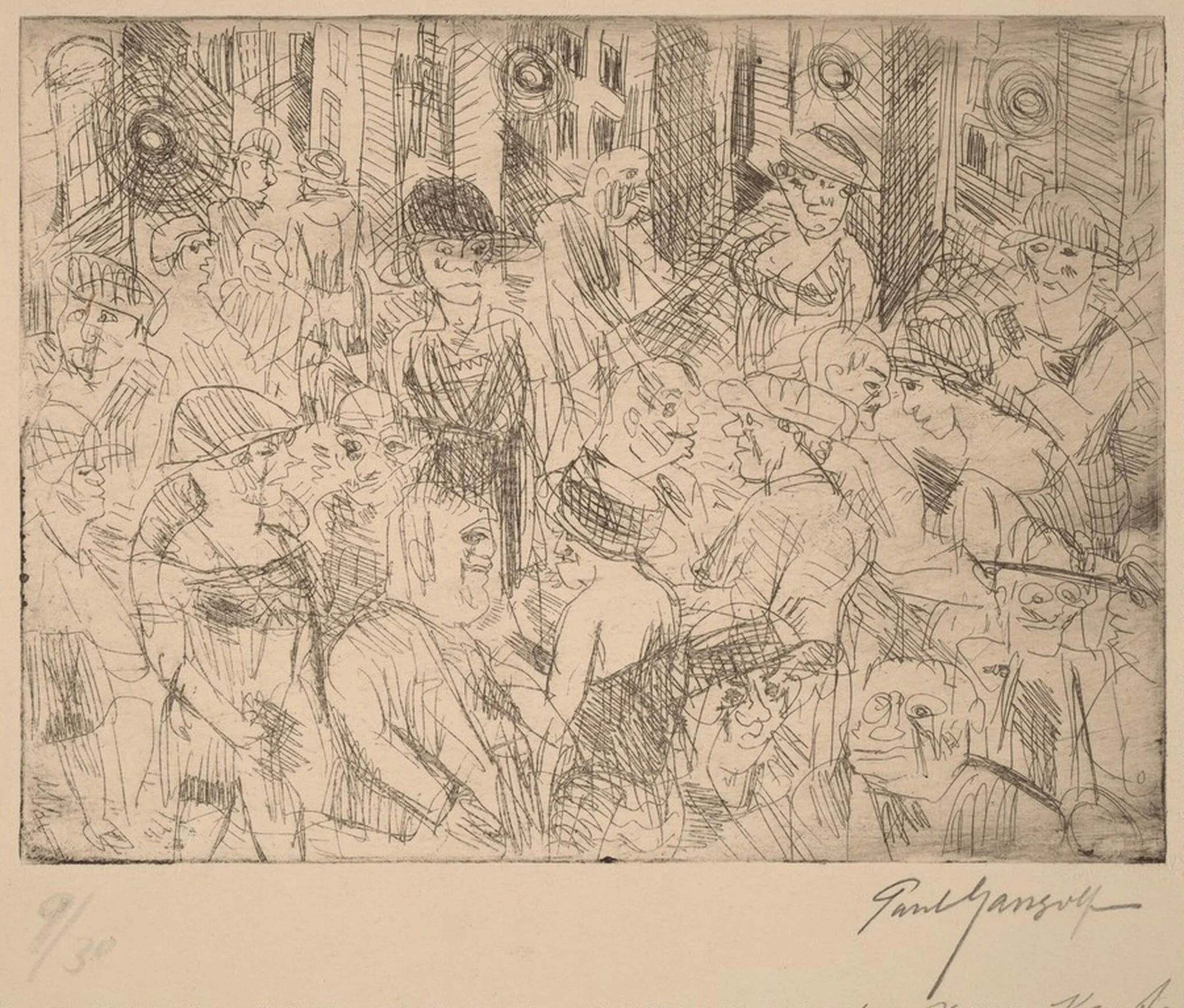 Uble Street (Uble Strasse), by Paul Gangolf, ink, 1925