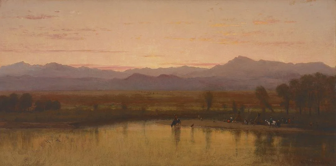 Twilight on the Plains, Platte River, Colorado, by Worthington Whittredge, oil, 1866
