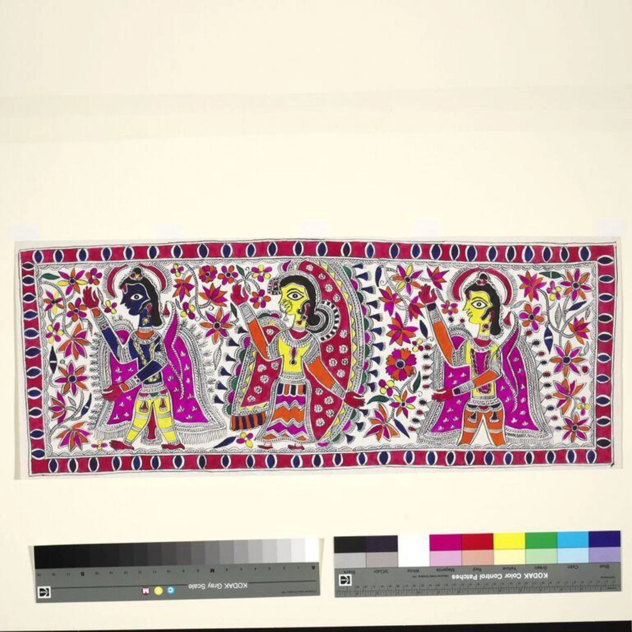 Rama, Sita and Lakshman, by Unknown, paint, 1973