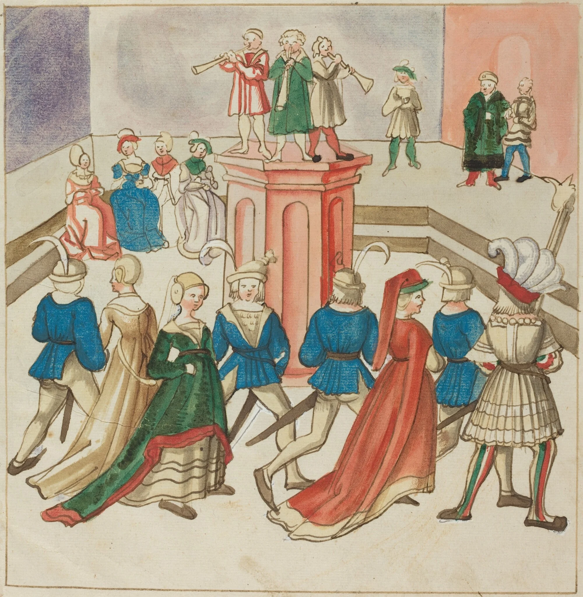 Masquerade, by German 16th Century, ink, 1514