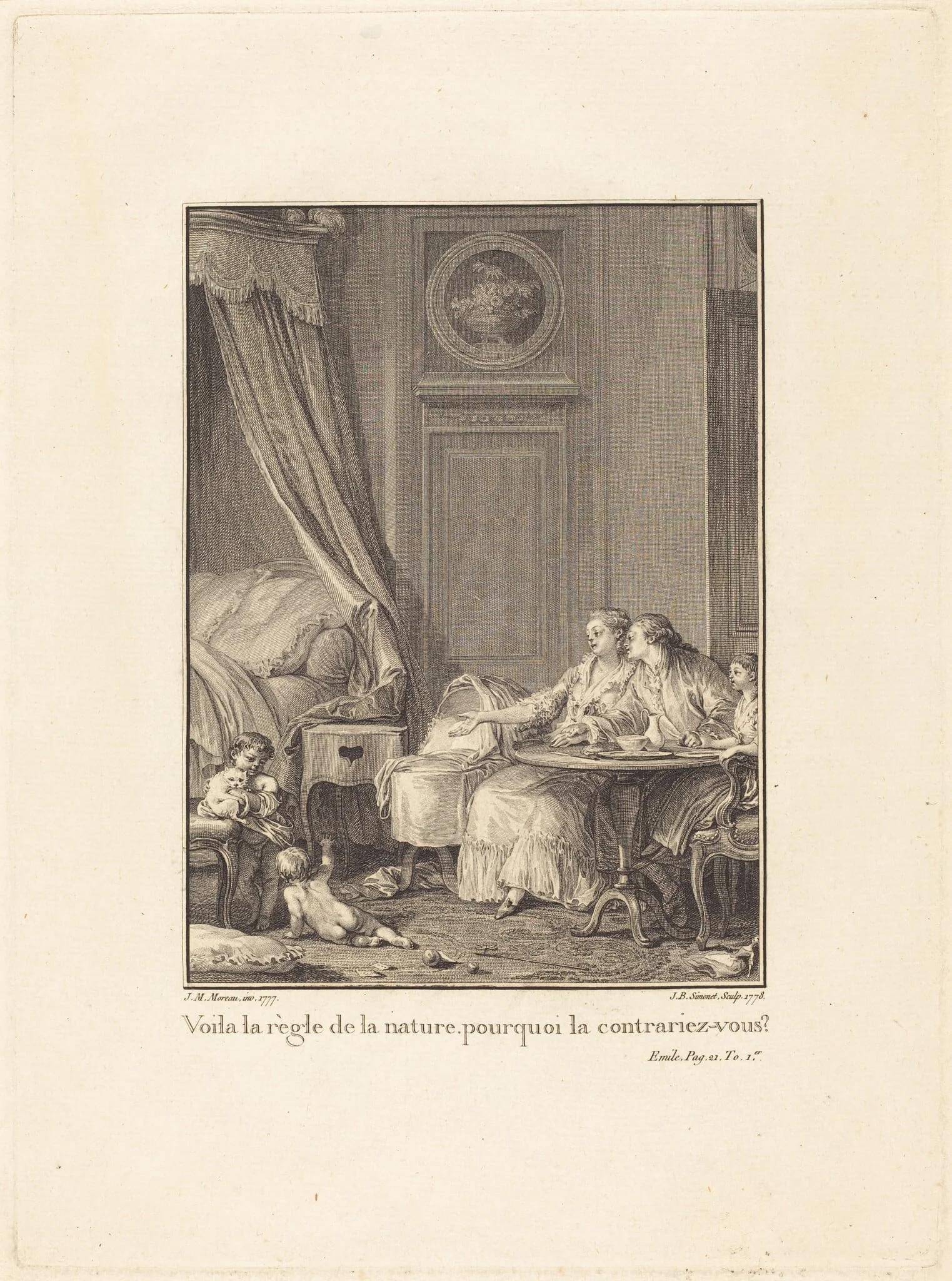 Voilà la règle de la nature, pourquoi la contrariez-vous?, by Jean-Baptiste Blaise Simonet, ink, 1778