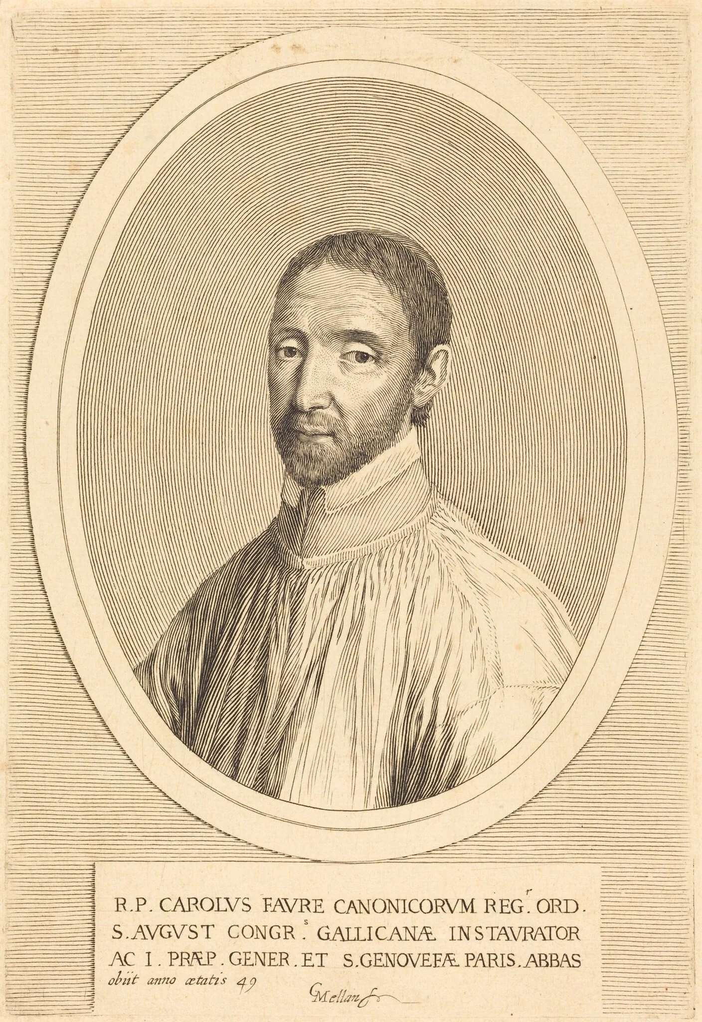 Charles Favre, by Claude Mellan, ink, 1644