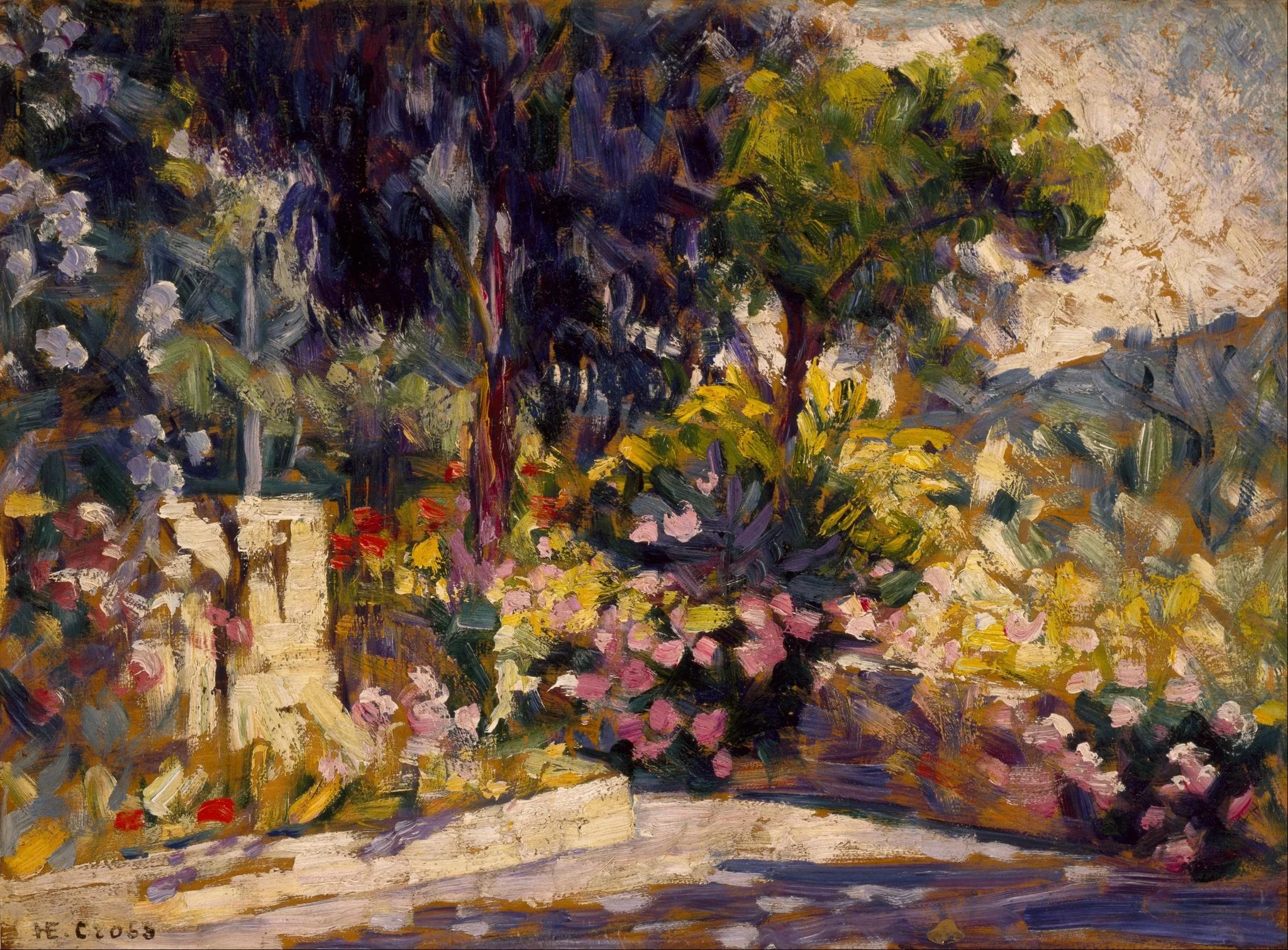 The Flowered Terrace, by Henri Edmond Cross, oil, 1893