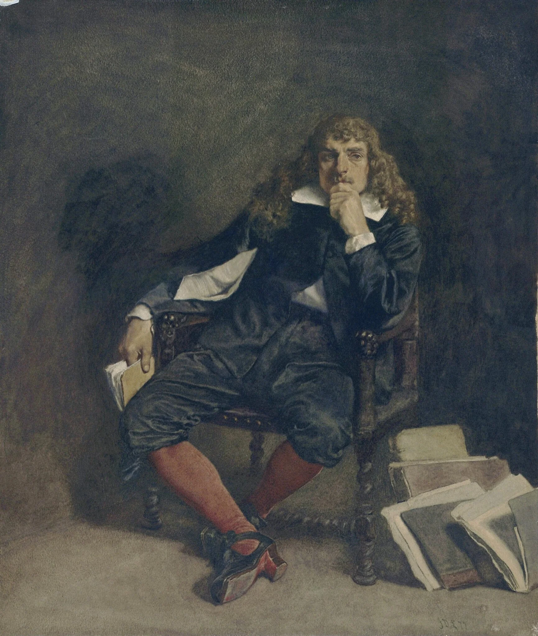 The Student, by James Dromgole Linton, watercolor, 1877