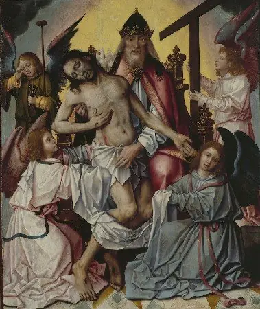 The Trinity with angels with the Arma Christi