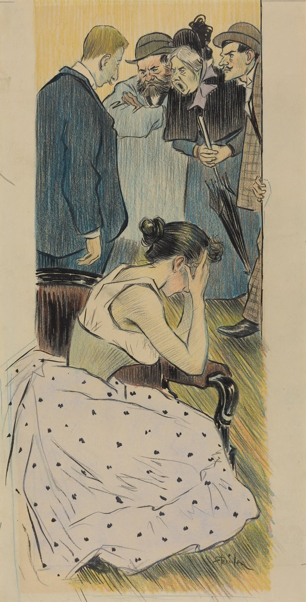 Sa famille (chanson), by Théophile Alexandre Steinlen, ink, 1893