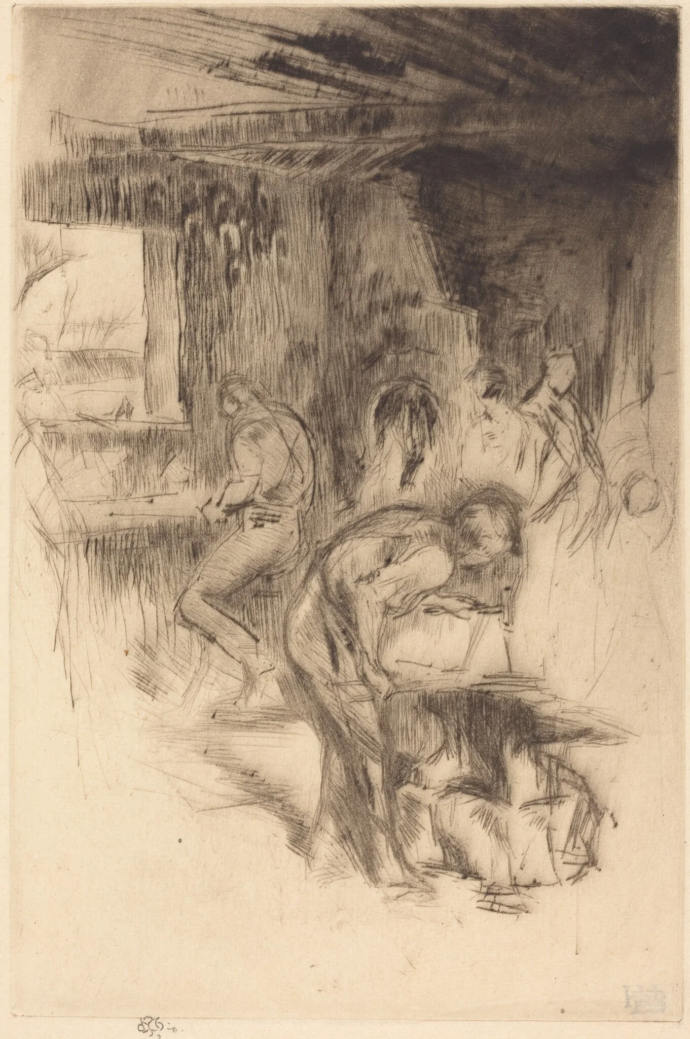 The Little Forge, by James McNeill Whistler, ink, 1875