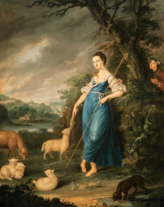 A Shepherdess Spied upon in a Landscape