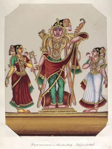 One of seventeen mica paintings depicting Hindu deities.