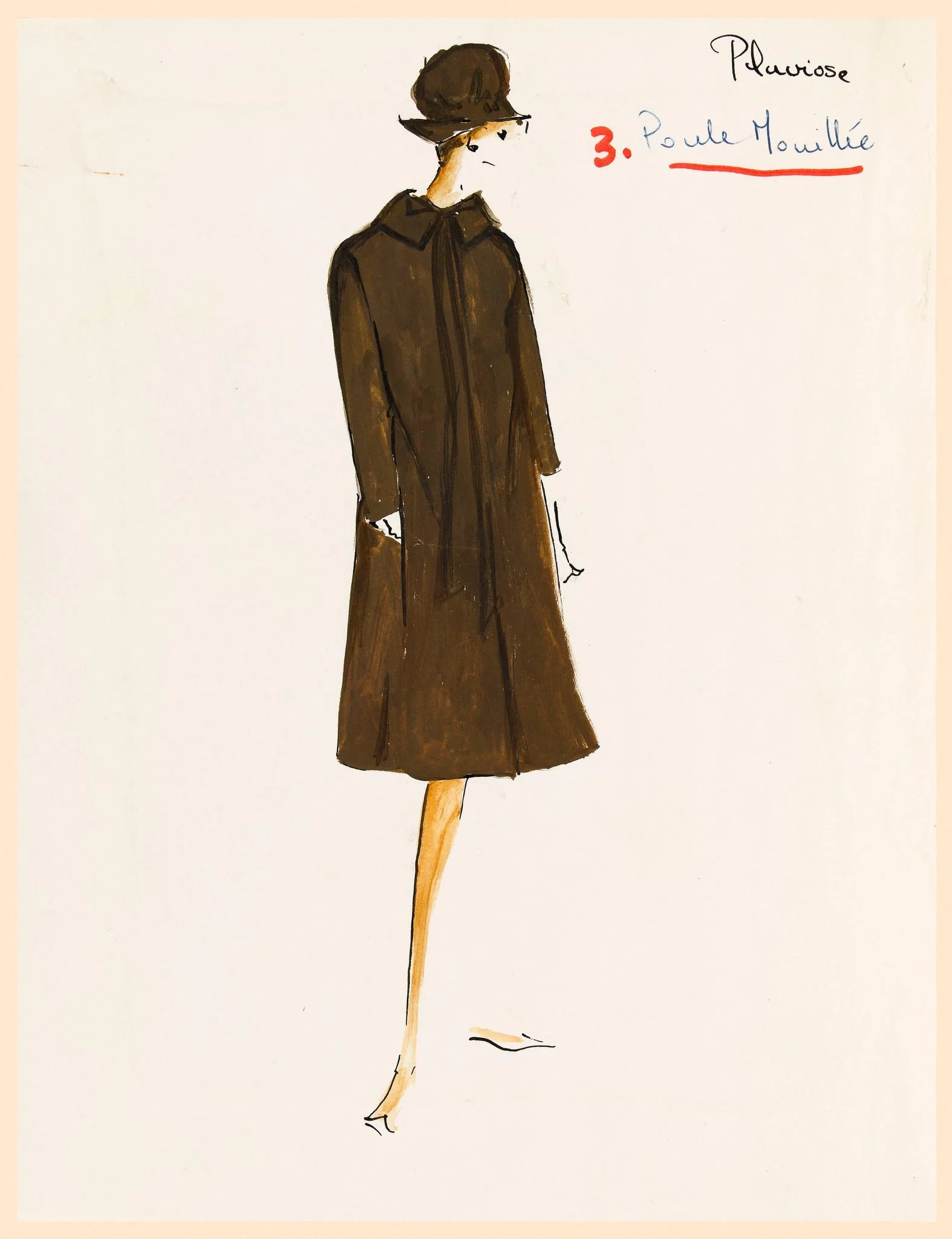 Pluviose - Poule mouillée, by Marie-Louise Carven, 1967